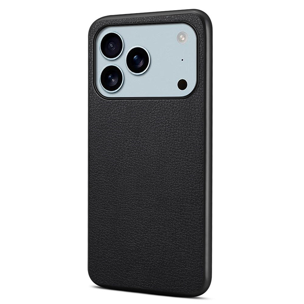 EIDERWOOD iPhone 17 Pro Max Hybrid Plastic Case with Leather Texture - Black