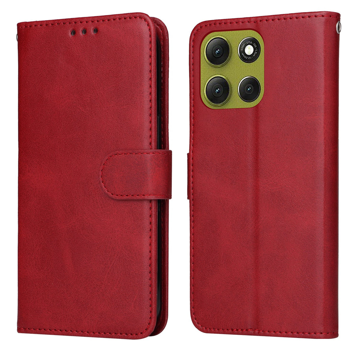 EIDERWOOD Motorola Moto G86 / G86 Power Faux Leather Flip Case with Strap - Red