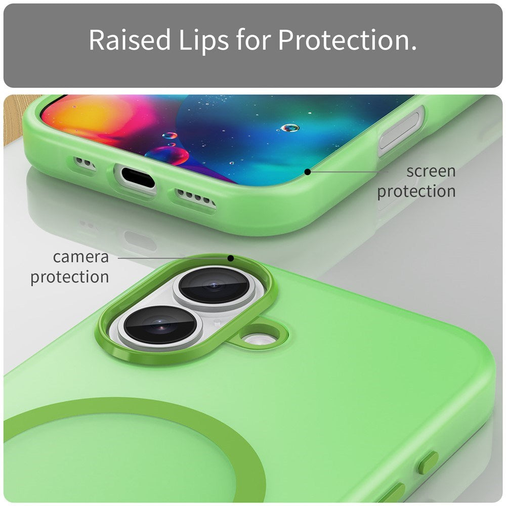 EIDERWOOD iPhone 17 Hybrid Plastic Case - MagSafe Compatible - Matt Transparent / Green