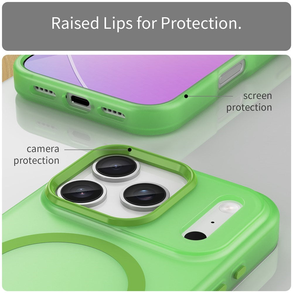 EIDERWOOD iPhone 17 Pro Hybrid Plastic Case - MagSafe Compatible - Matt Transparent / Green