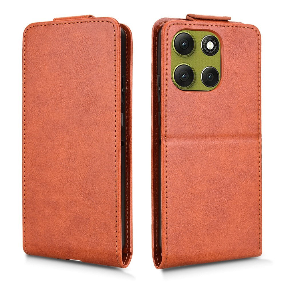 EIDERWOOD Motorola Moto G86 Power Vertical Faux Leather Flip Case with Card Holder & Stand Function - Orange