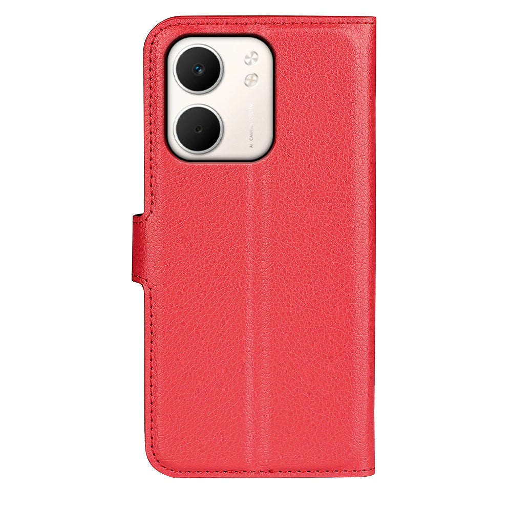Oppo A5x (5G) / Oppo A5x (4G) EIDERWOOD Leather Flip Case with Card Holder & Stand Function - Red