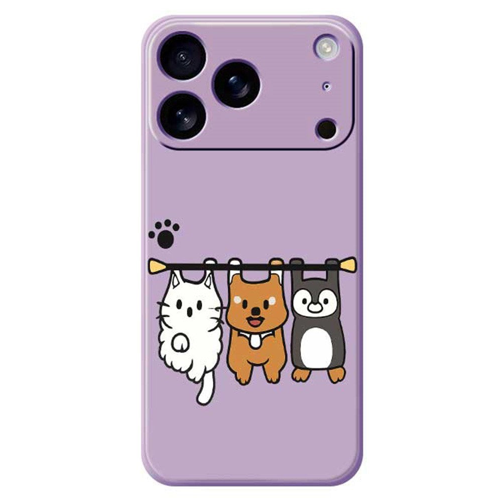 iPhone 17 Pro Flexible Plastic Case with Animal Pattern - Purple