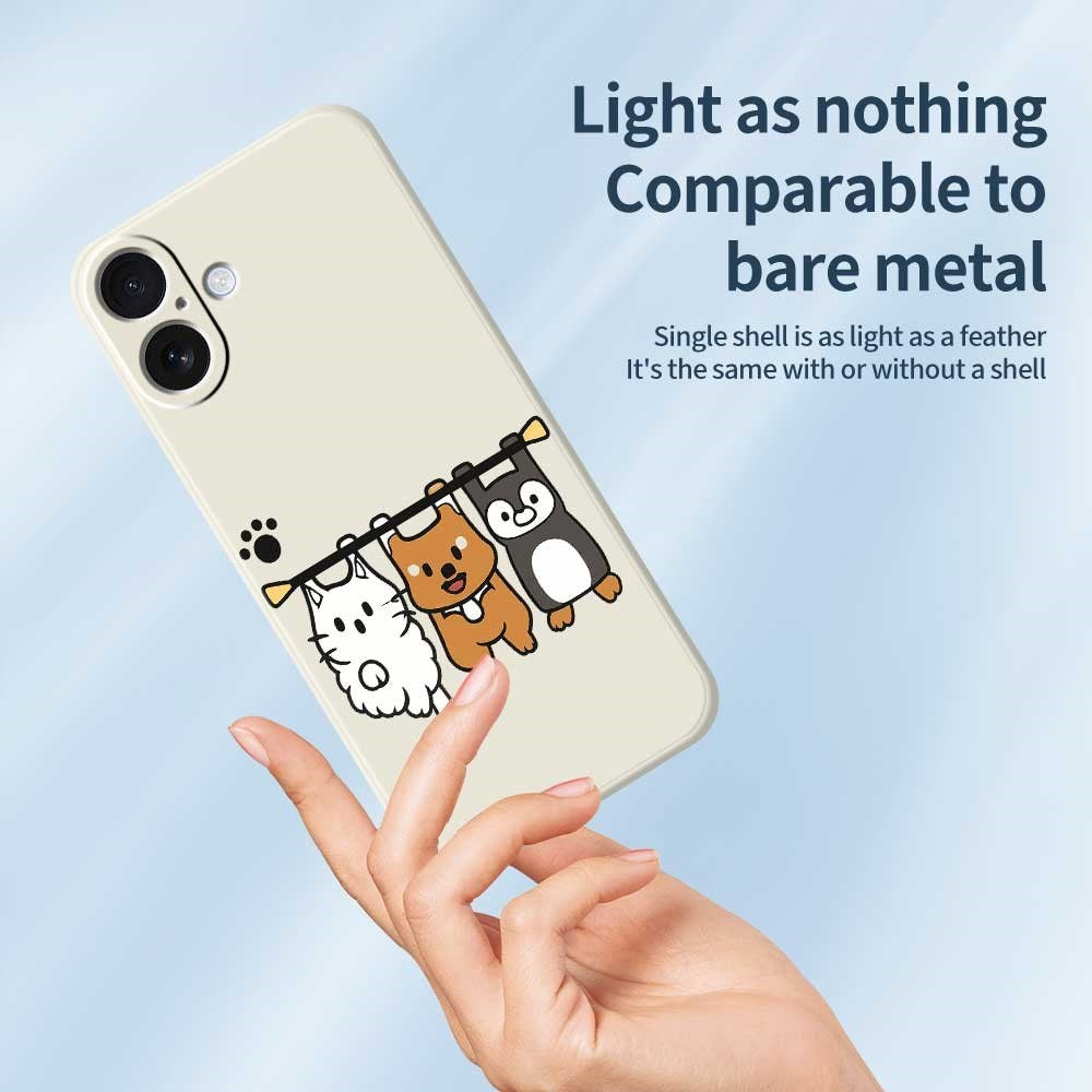iPhone 17 Flexible Plastic Case with Animal Pattern - Beige