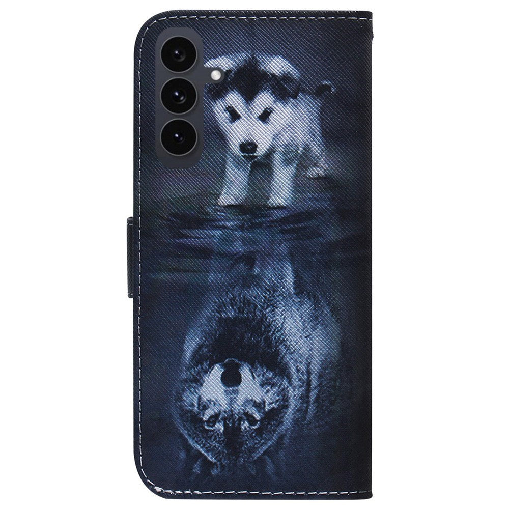 EIDERWOOD Samsung Galaxy S25 FE Faux Leather Flip Case with Design - Dog / Wolf