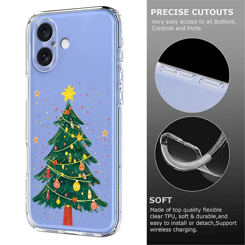 EIDERWOOD iPhone 17 Flexible Plastic Christmas Case with Motif - Transparent / Christmas Tree