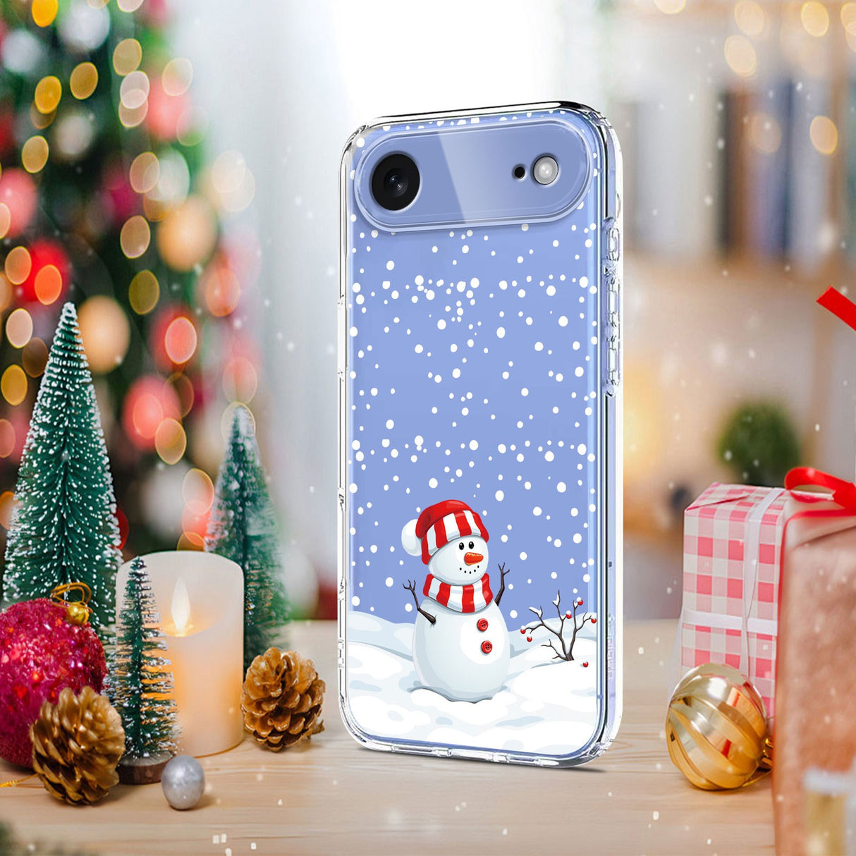 EIDERWOOD iPhone Air Flexible Plastic Christmas Case with Motif - Transparent / Snowman
