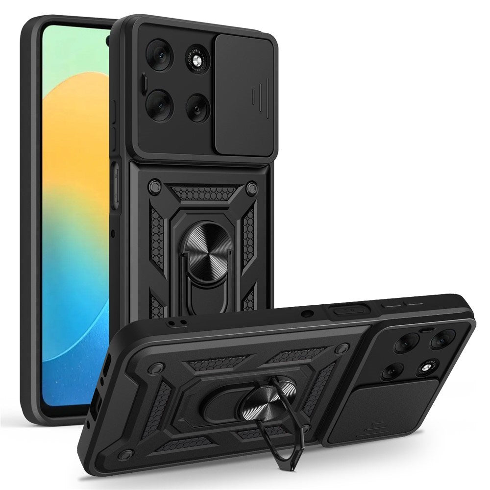 EIDERWOOD Motorola Moto G56 Hybrid Craftsman Case with Kickstand & Cam Slider - Black