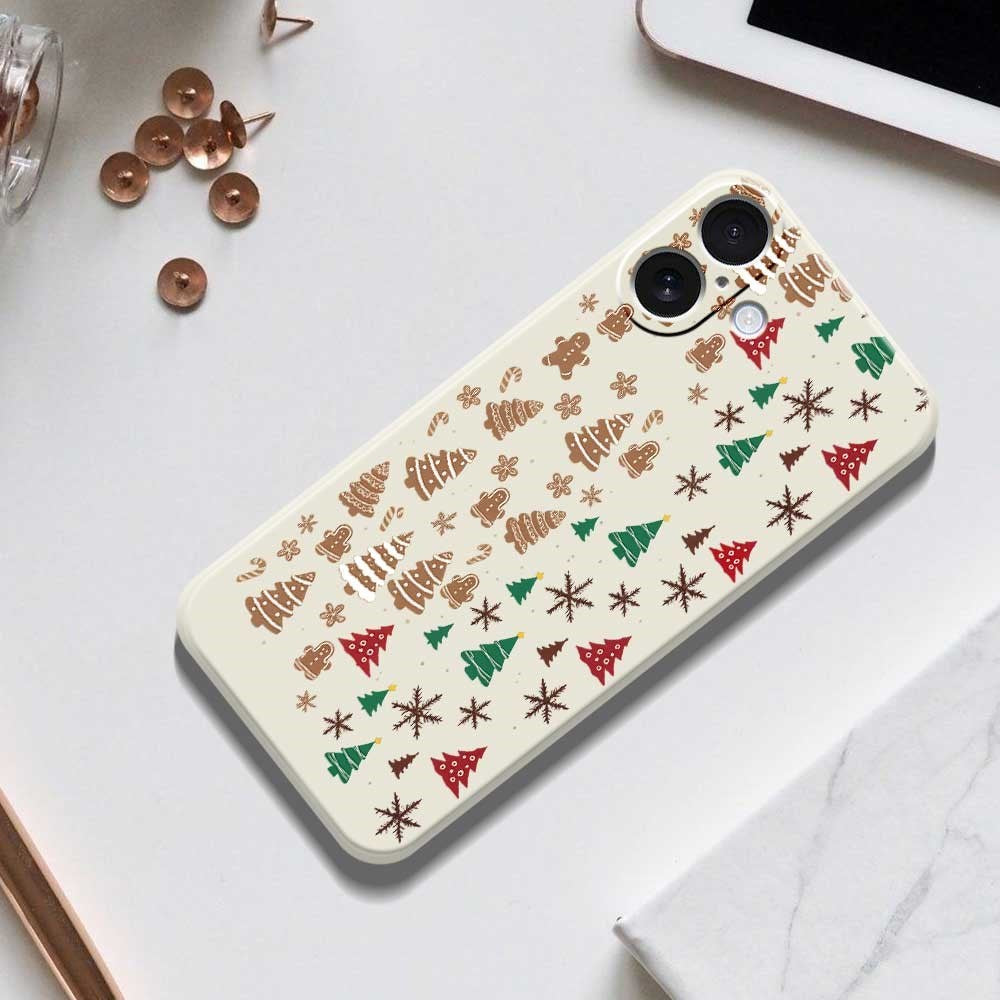 EIDERWOOD iPhone 17 Christmas Case - Flexible Plastic - Gingerbread Men and Christmas Trees / Green