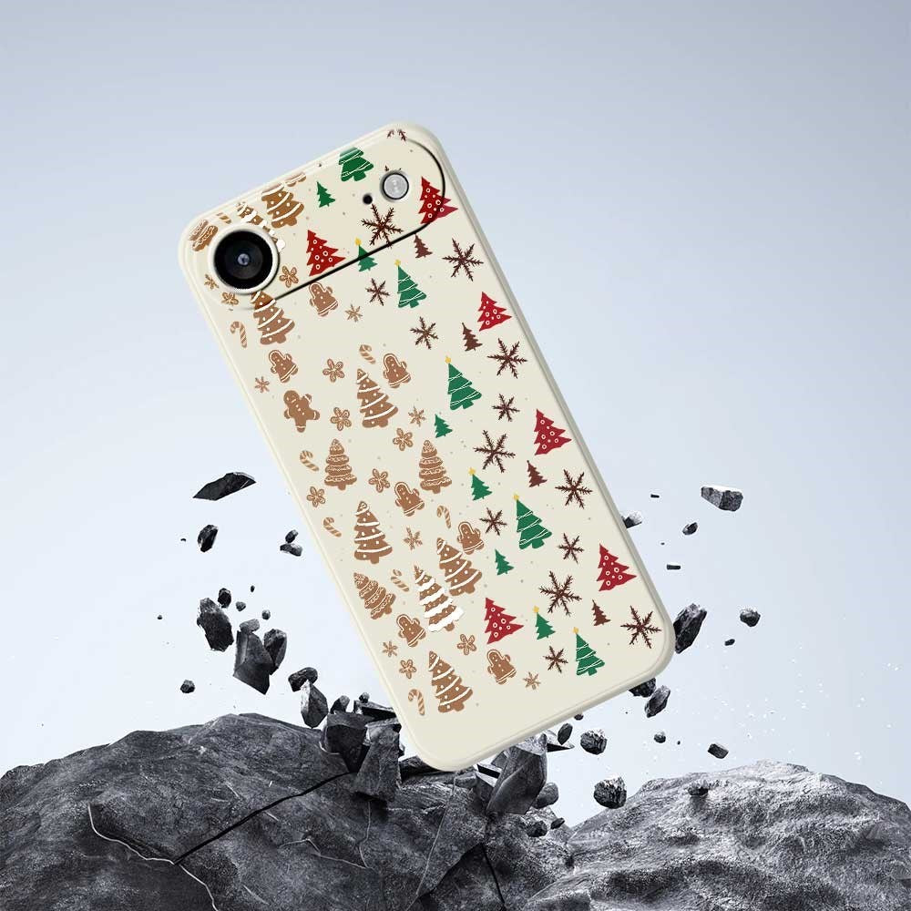 EIDERWOOD iPhone Air Christmas Case - Flexible Plastic - Gingerbread Men and Christmas Trees / Purple