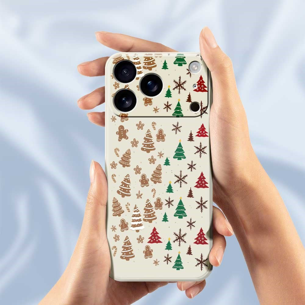 EIDERWOOD iPhone 17 Pro Christmas Case - Flexible Plastic - Gingerbread Men and Christmas Trees / Green