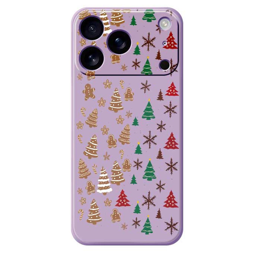 EIDERWOOD iPhone 17 Pro Christmas Case - Flexible Plastic - Gingerbread Men and Christmas Trees / Purple