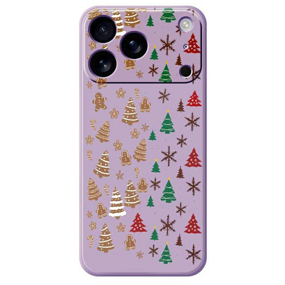 EIDERWOOD iPhone 17 Pro Max Christmas Case - Flexible Plastic - Gingerbread Men and Christmas Trees / Purple