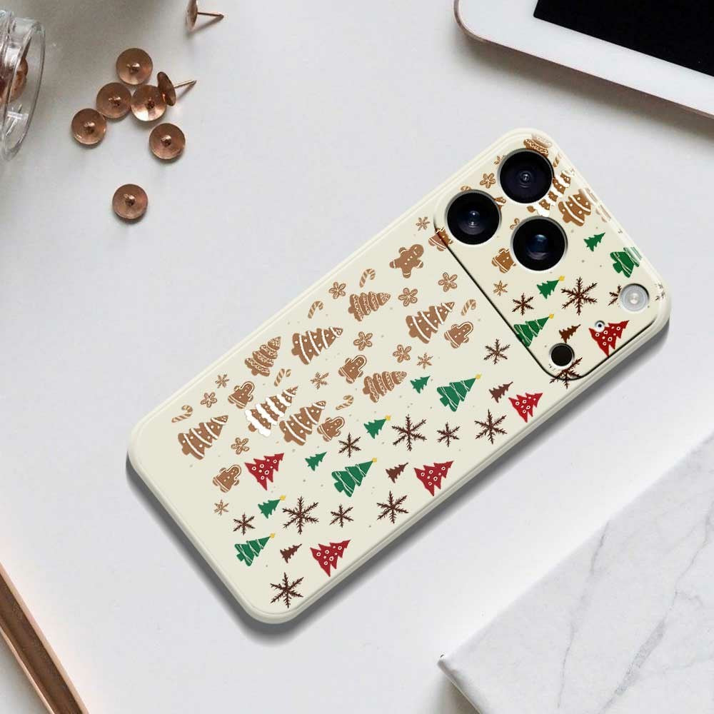 EIDERWOOD iPhone 17 Pro Max Christmas Case - Flexible Plastic - Gingerbread Men and Christmas Trees / Purple