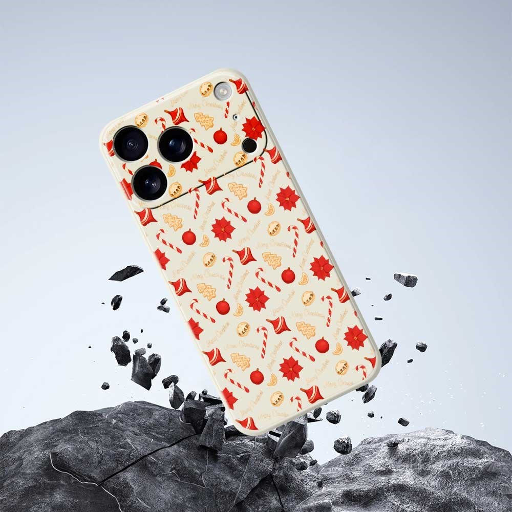 EIDERWOOD iPhone 17 Pro Max Christmas Case - Flexible Plastic - Christmas Candy / Beige
