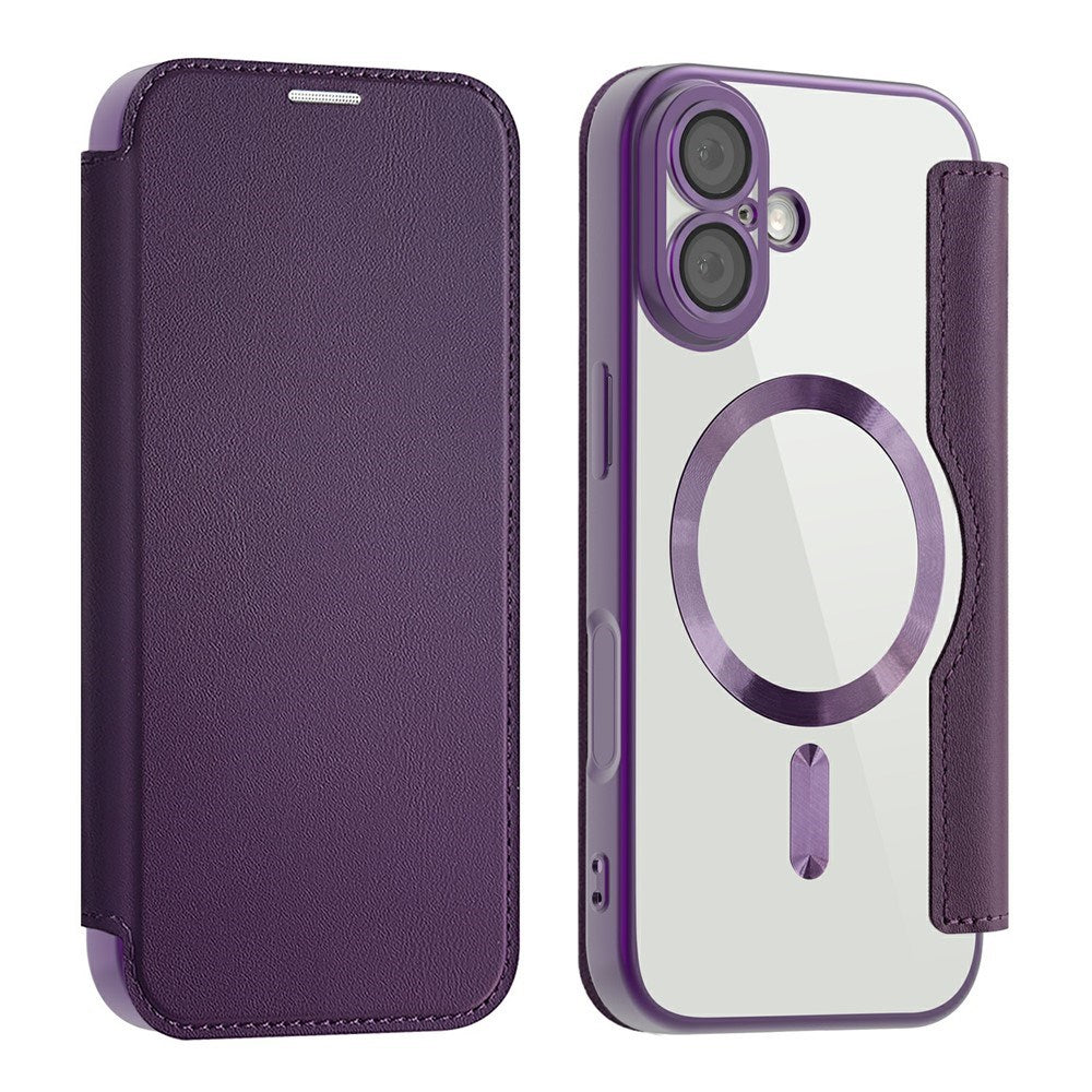 EIDERWOOD iPhone 17 Flip Case with Transparent Back - MagSafe Compatible - Purple