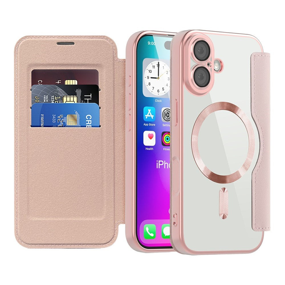 EIDERWOOD iPhone 17 Flip Case with Transparent Back - MagSafe Compatible - Pink