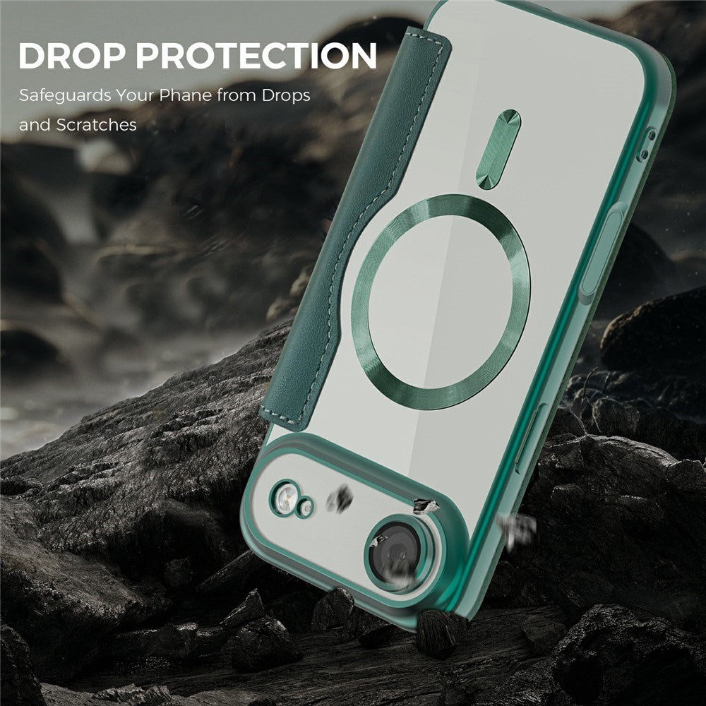 EIDERWOOD iPhone Air Flip Case with Transparent Back - MagSafe Compatible - Green