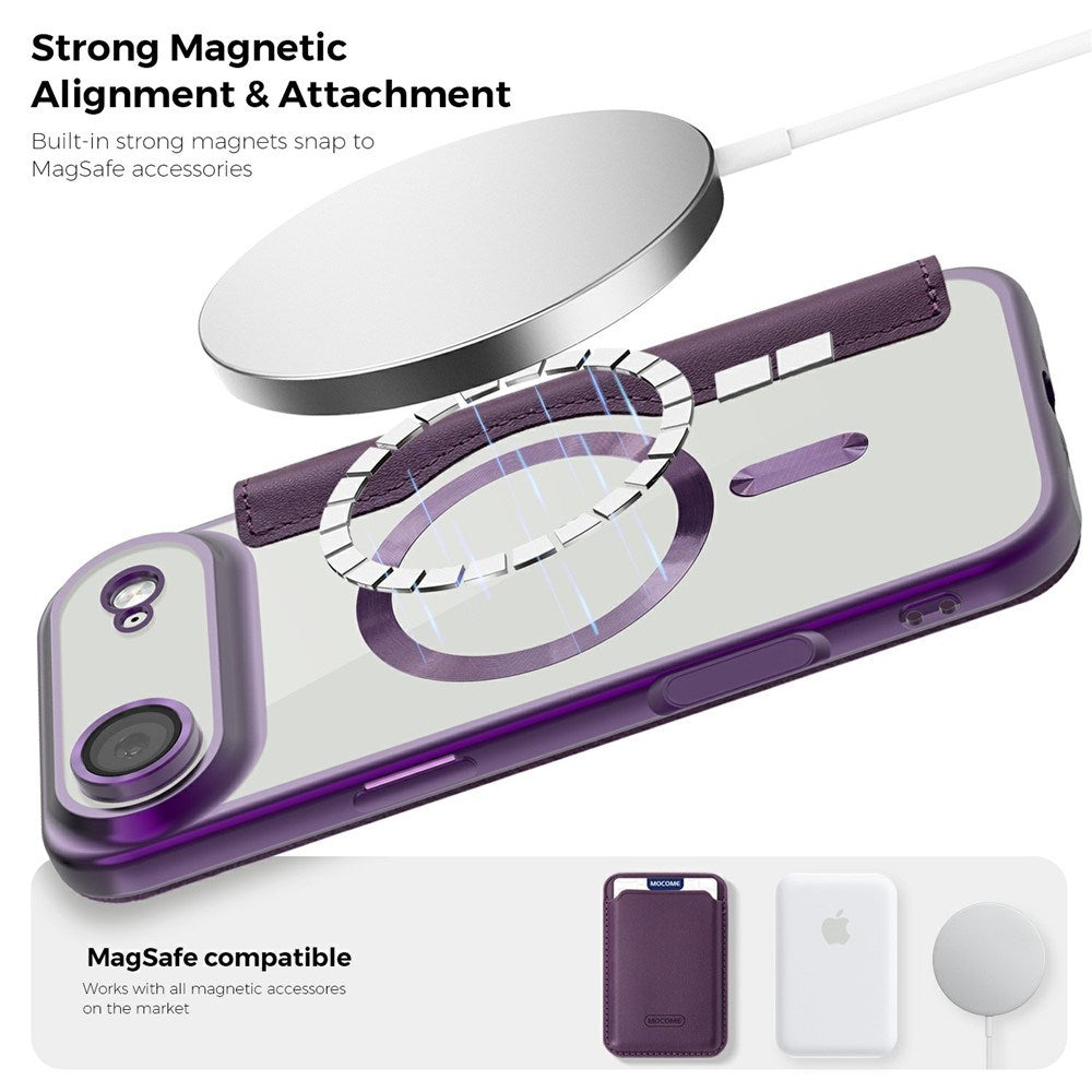 EIDERWOOD iPhone Air Flip Case with Transparent Back - MagSafe Compatible - Purple