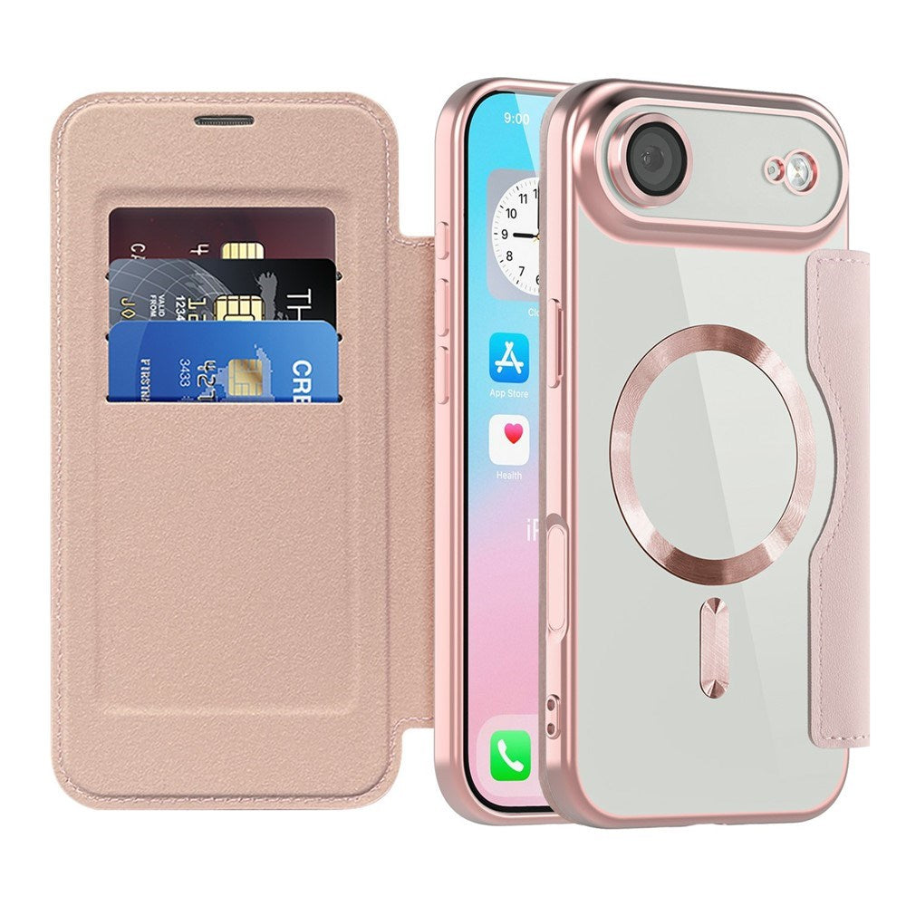 EIDERWOOD iPhone Air Flip Case with Transparent Back - MagSafe Compatible - Pink