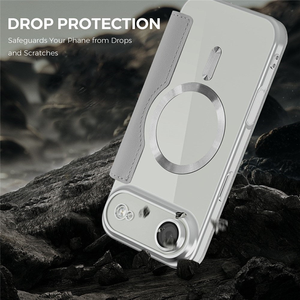 EIDERWOOD iPhone Air Flip Case with Transparent Back - MagSafe Compatible - Grey