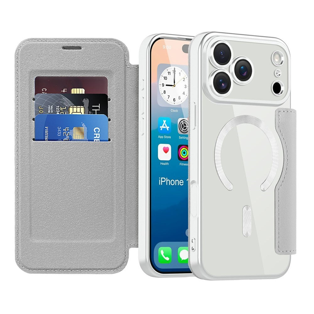 EIDERWOOD iPhone 17 Pro Max Flip Case with Transparent Back - MagSafe Compatible - Grey