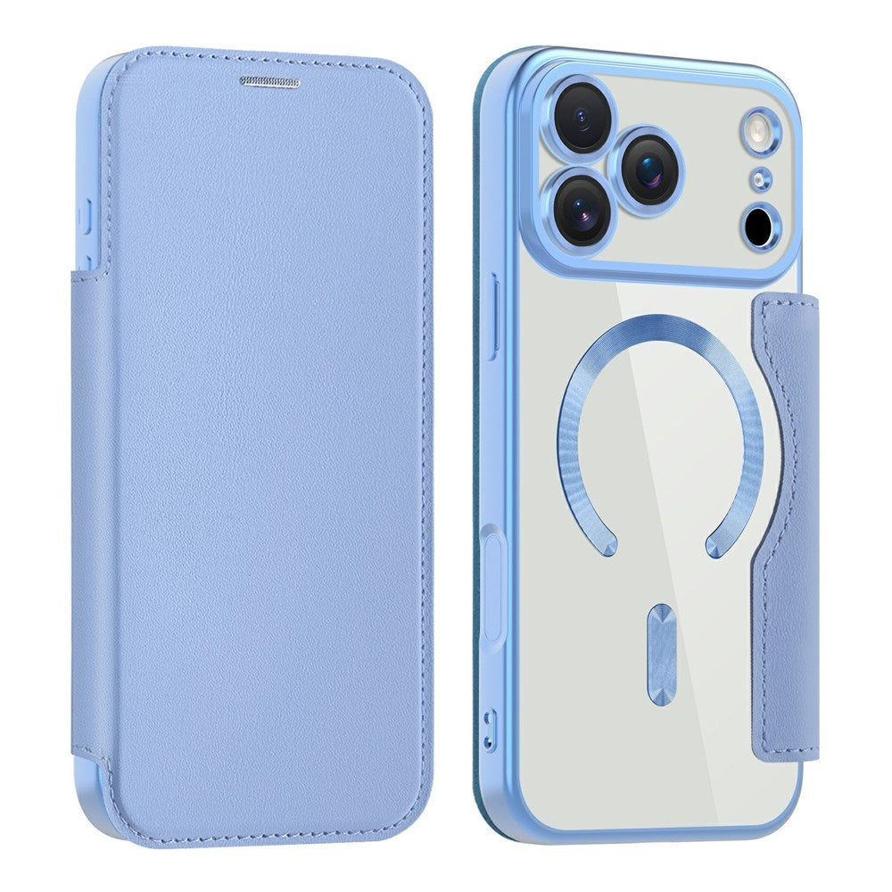 EIDERWOOD iPhone 17 Pro Max Flip Case with Transparent Back - MagSafe Compatible - Light Blue