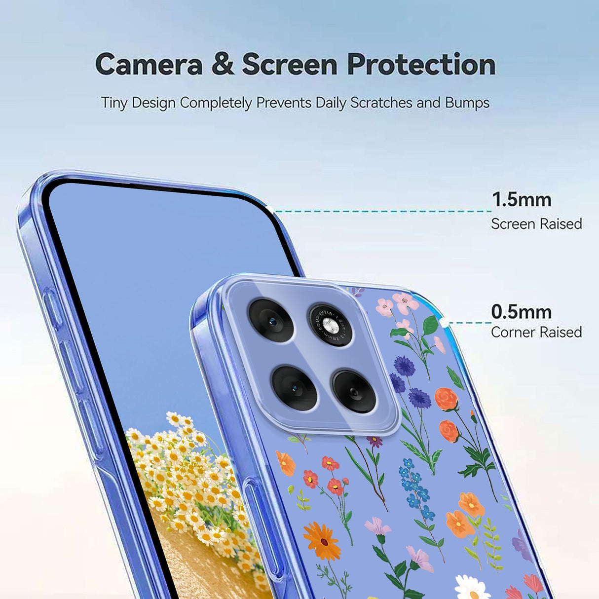 EIDERWOOD Motorola Moto G86 Flexible Plastic Case with Print - Wild Flowers