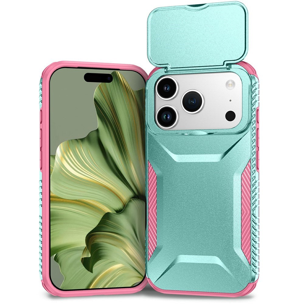iPhone 18 Pro / 17 Pro EIDERWOOD Hybrid Plastic Case w. Cam Slider - Turquoise / Pink