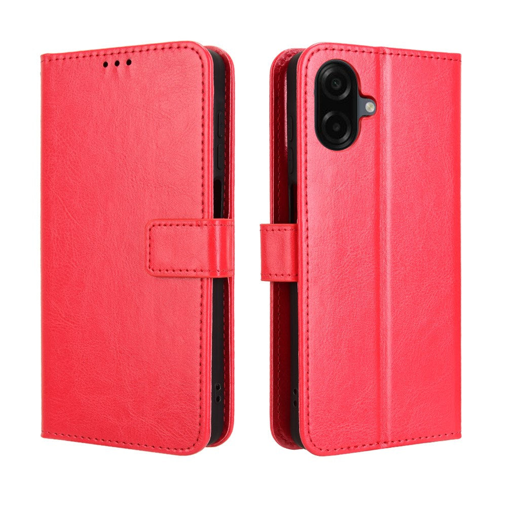 EIDERWOOD Samsung Galaxy A07 Faux Leather Flip Case with Strap - Red