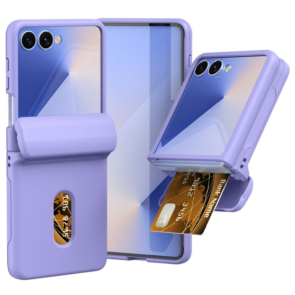 EIDERWOOD Samsung Galaxy Z Flip7 FE / Flip6 Hard Plastic Case with Card Holder - Purple