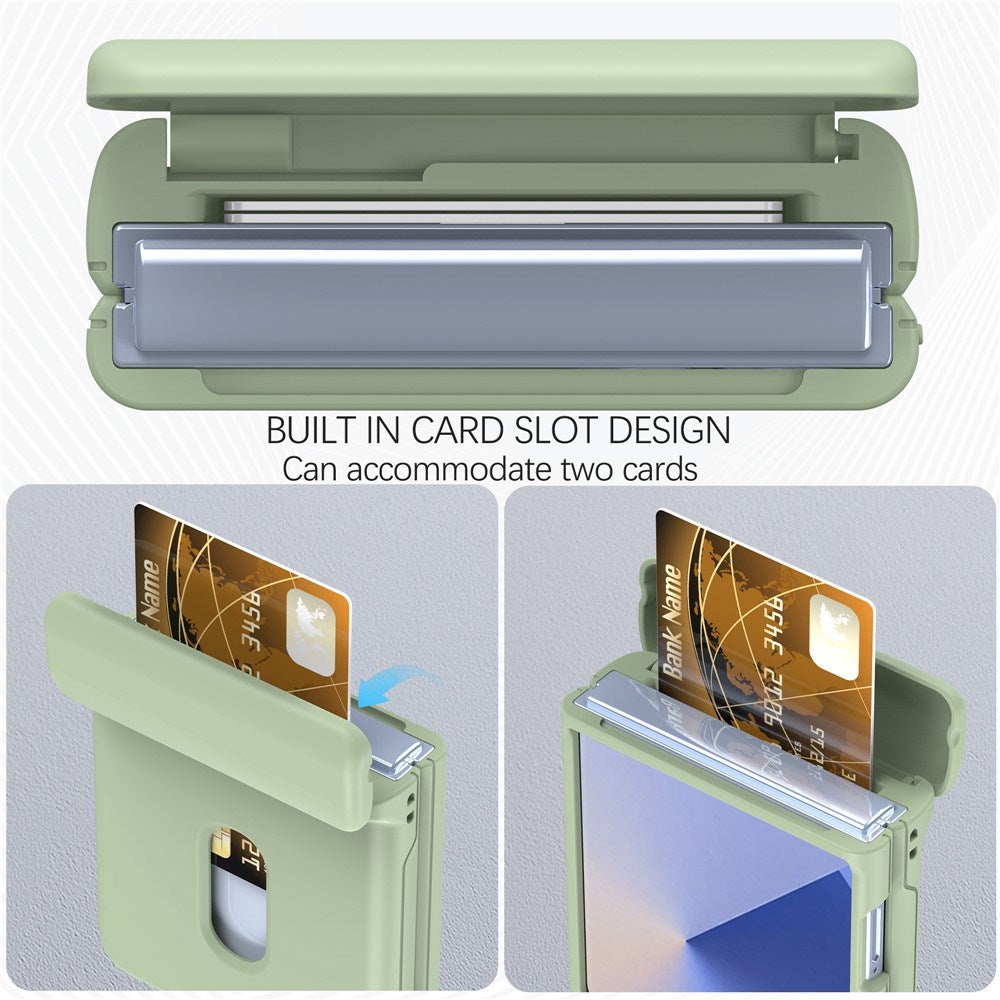 EIDERWOOD Samsung Galaxy Z Flip7 Hard Plastic Case with Card Holder - Green