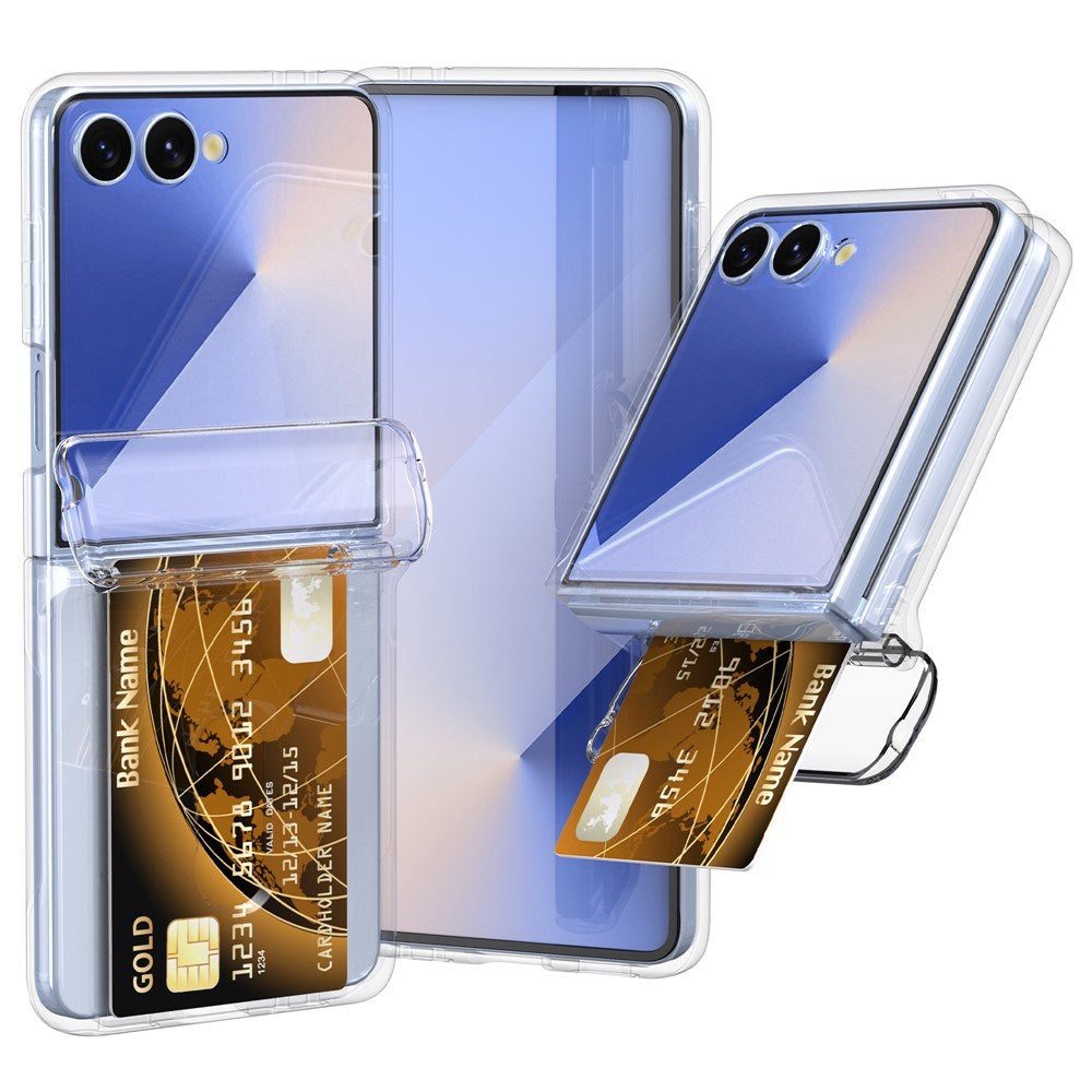 EIDERWOOD Samsung Galaxy Z Flip7 Hard Plastic Case with Card Holder - Transparent