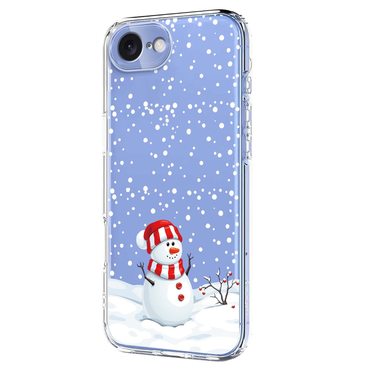 EIDERWOOD iPhone 16e Flexible Plastic Christmas Case with Motif - Transparent / Snowman
