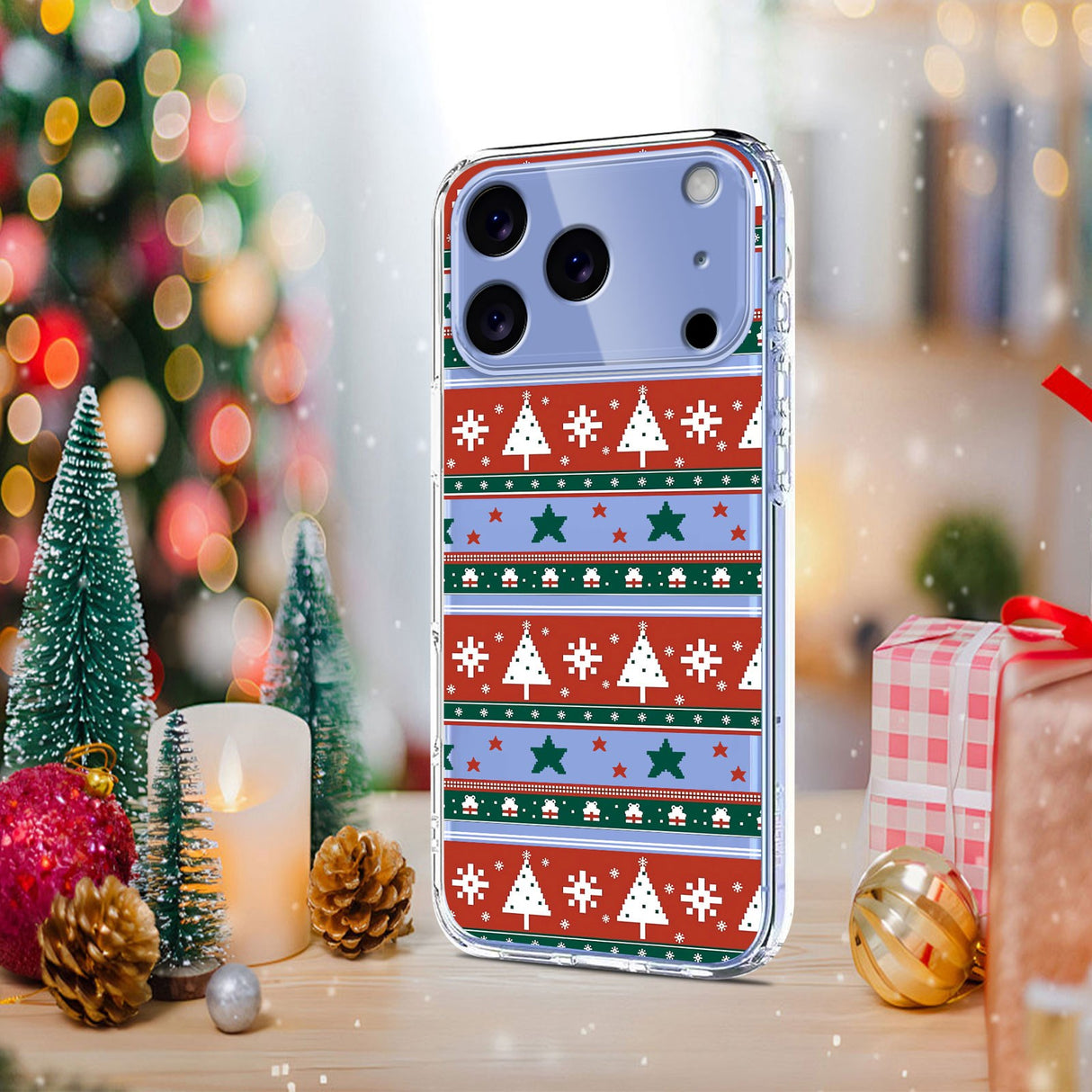 EIDERWOOD iPhone 17 Pro Flexible Plastic Christmas Case with Motif - Transparent / Pattern