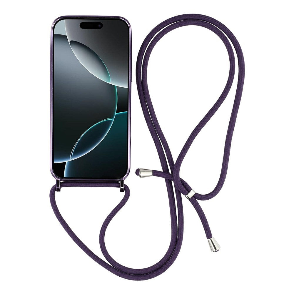 EIDERWOOD iPhone 17 Pro Flexible Plastic Case with Adjustable Strap - MagSafe Compatible - Transparent / Purple