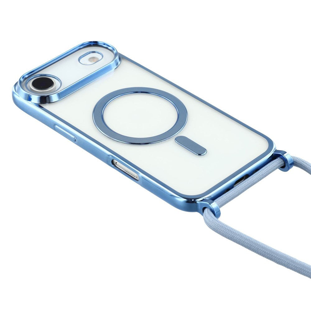 EIDERWOOD iPhone Air Flexible Plastic Case with Adjustable Strap - MagSafe Compatible - Transparent / Blue