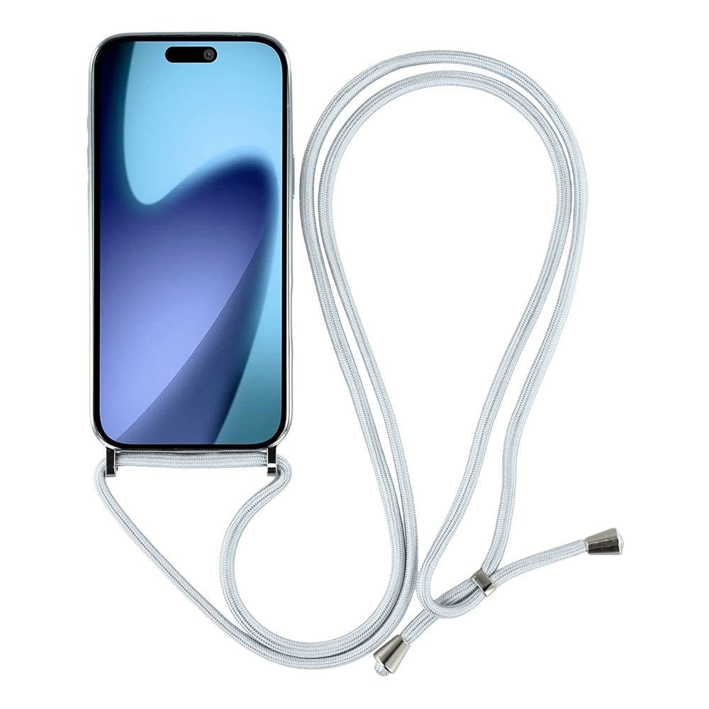 EIDERWOOD iPhone Air Flexible Plastic Case with Adjustable Strap - MagSafe Compatible - Transparent / Silver