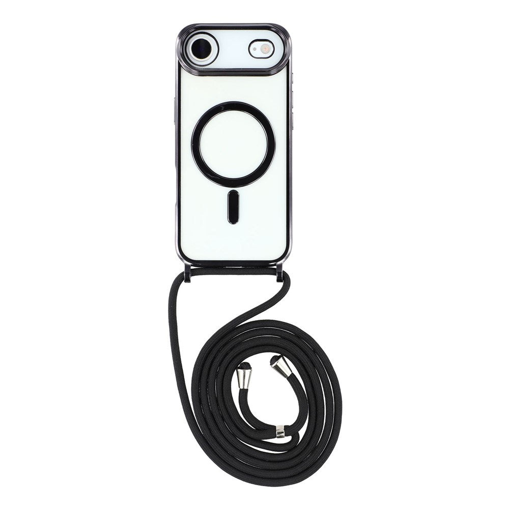 EIDERWOOD iPhone Air Flexible Plastic Case with Adjustable Strap - MagSafe Compatible - Transparent / Black