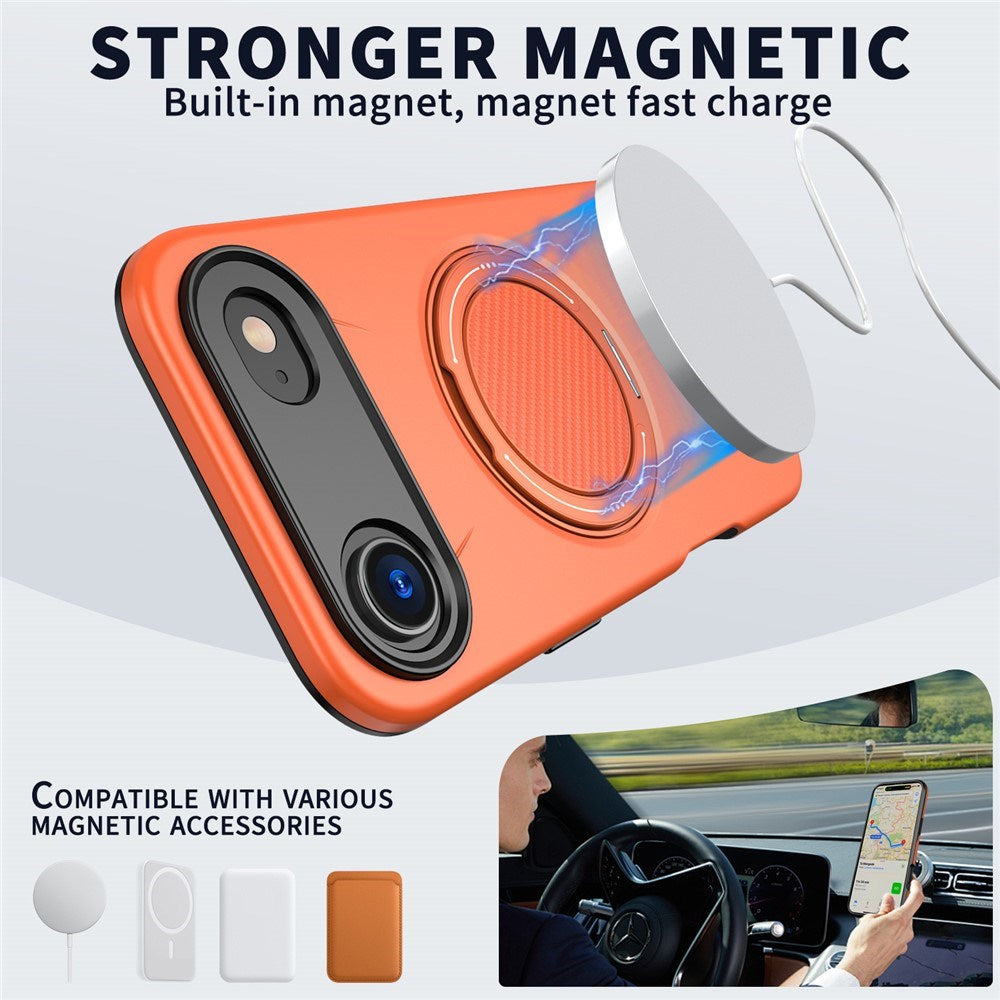 EIDERWOOD iPhone Air Case with Rotating Kickstand - MagSafe Compatible - Orange