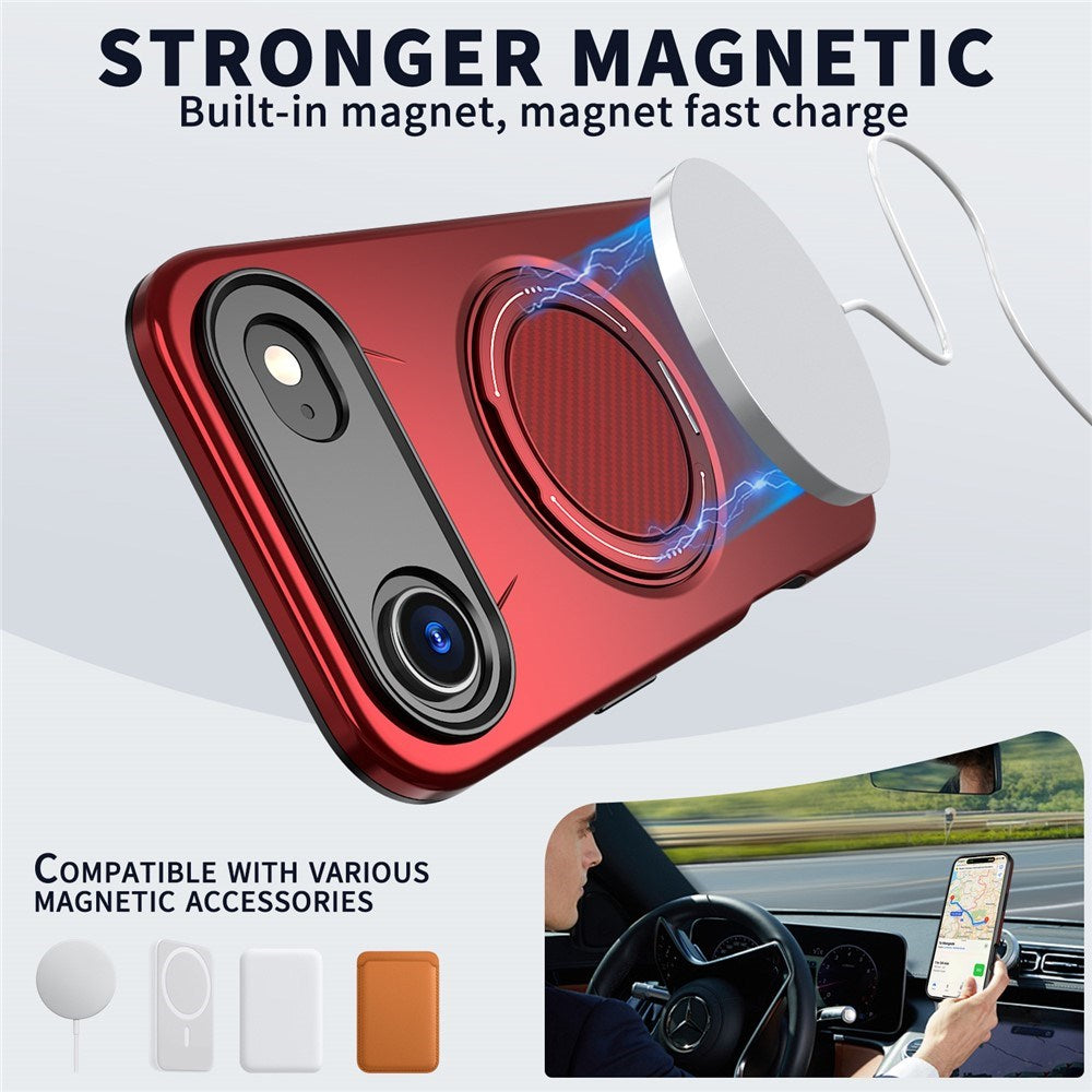 EIDERWOOD iPhone Air Case with Rotating Kickstand - MagSafe Compatible - Red