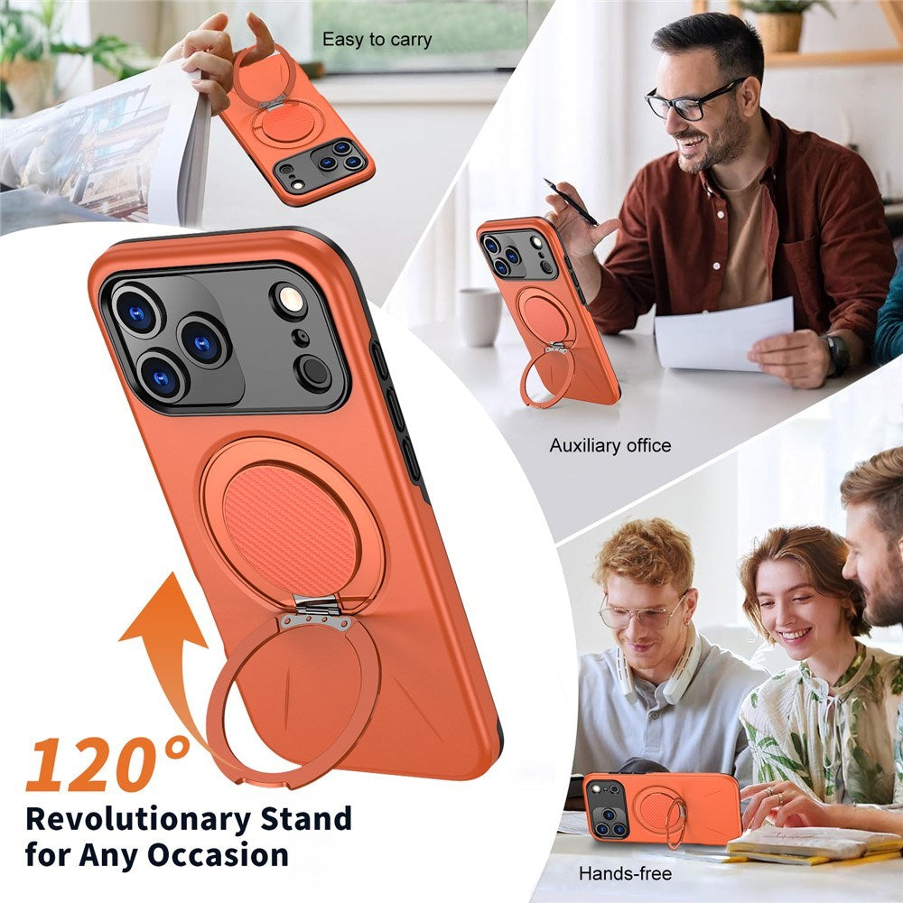 EIDERWOOD iPhone 17 Pro Case with Rotating Kickstand - MagSafe Compatible - Orange