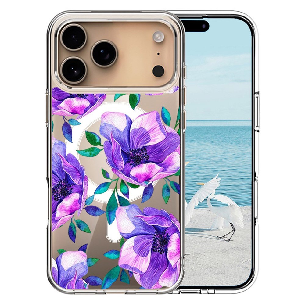 EIDERWOOD iPhone 17 Pro Hybrid Plastic Case - MagSafe Compatible - Colorful Flowers