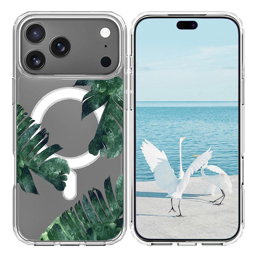 EIDERWOOD iPhone 17 Pro Max Hybrid Plastic Case - MagSafe Compatible - Jungle Leaves