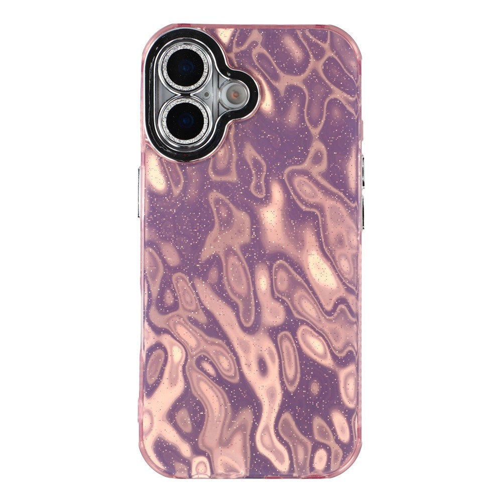 EIDERWOOD iPhone 17 Hybrid Plastic Case with Built-in Camera Lens Protection - Wrinkled Pattern / Pink