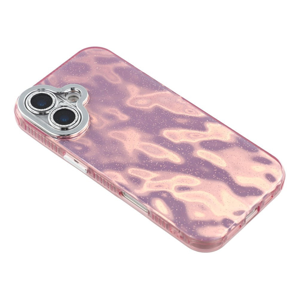 EIDERWOOD iPhone 17 Hybrid Plastic Case with Built-in Camera Lens Protection - Wrinkled Pattern / Pink