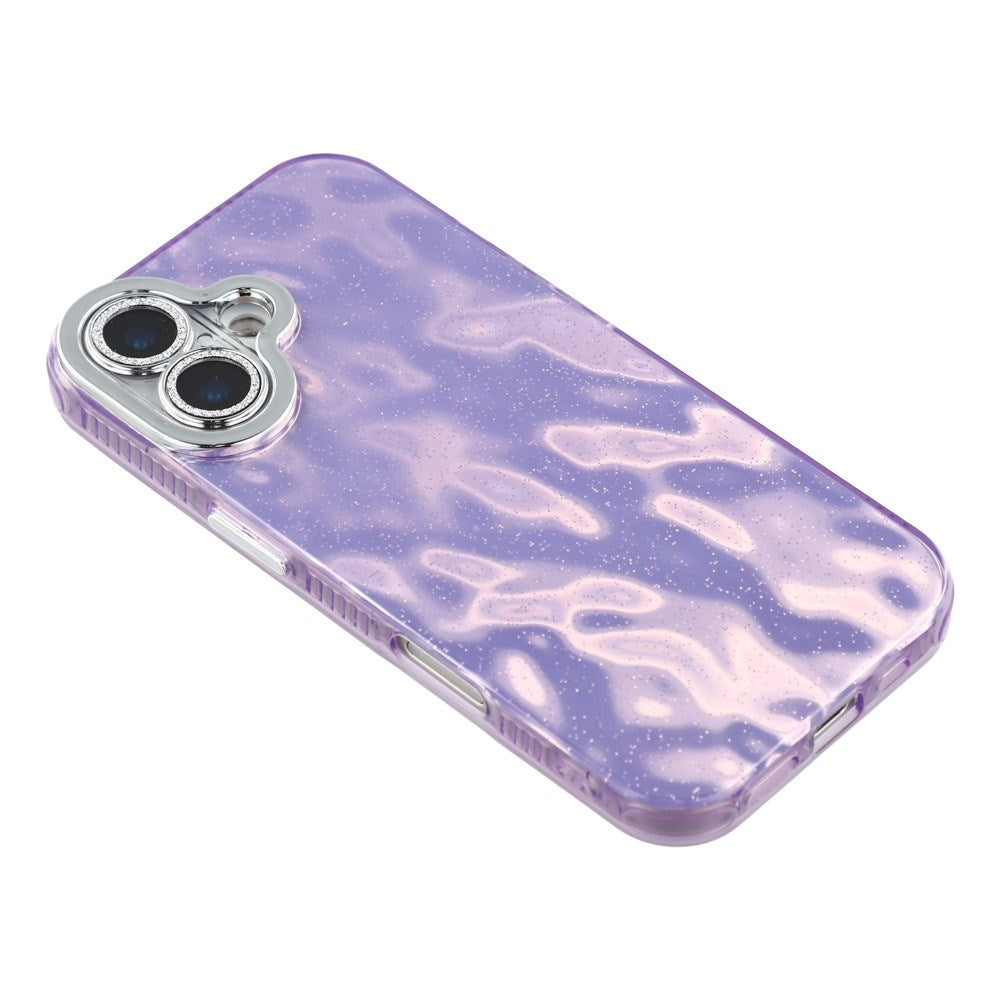 EIDERWOOD iPhone 17 Hybrid Plastic Case with Built-in Camera Lens Protection - Wrinkled Pattern / Purple