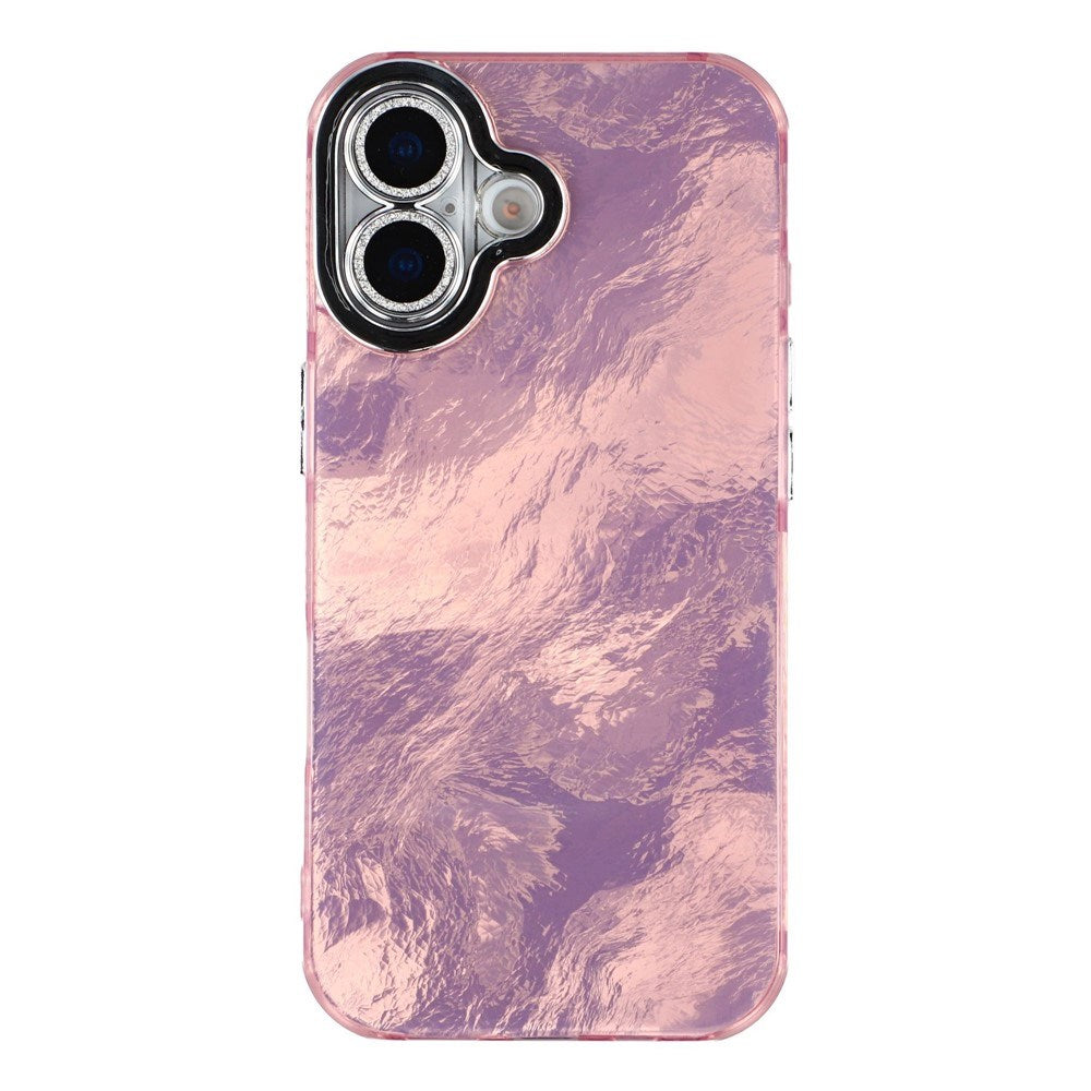 EIDERWOOD iPhone 17 Hybrid Plastic Case with Built-in Camera Lens Protection - Foil Pattern / Pink