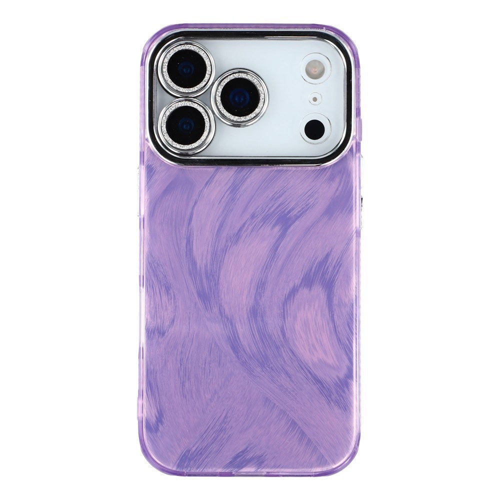 EIDERWOOD iPhone 17 Pro Hybrid Plastic Case with Built-in Camera Lens Protection - Brush Stroke Pattern / Purple