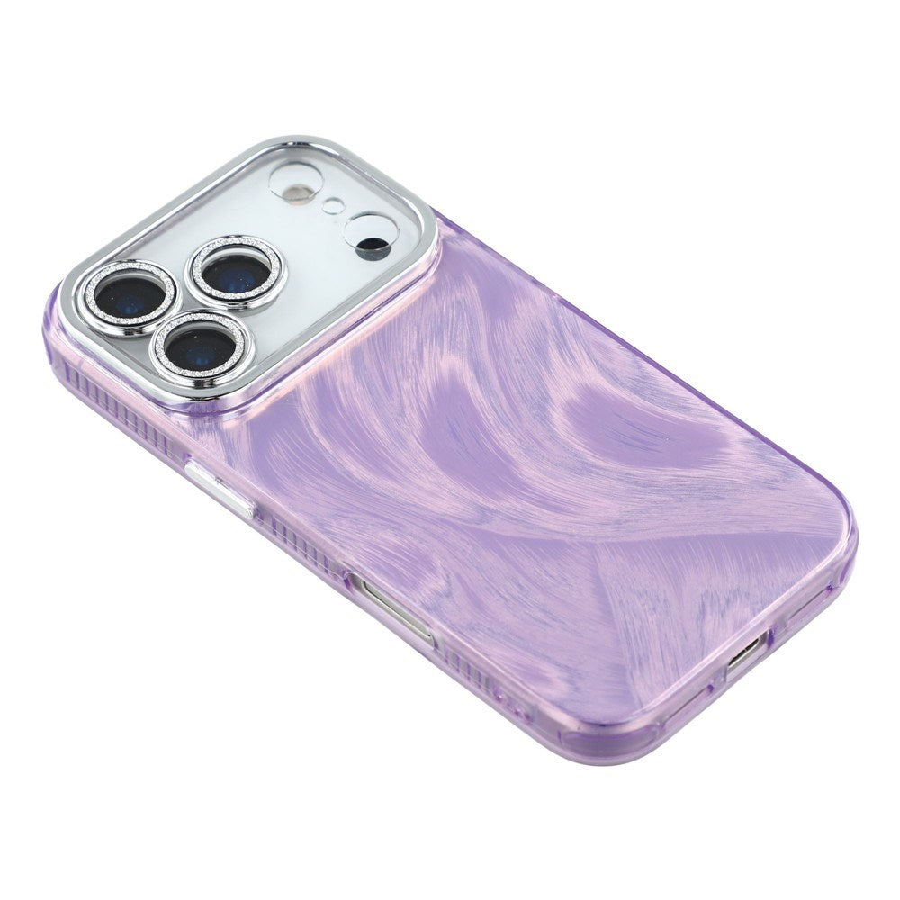 EIDERWOOD iPhone 17 Pro Hybrid Plastic Case with Built-in Camera Lens Protection - Brush Stroke Pattern / Purple
